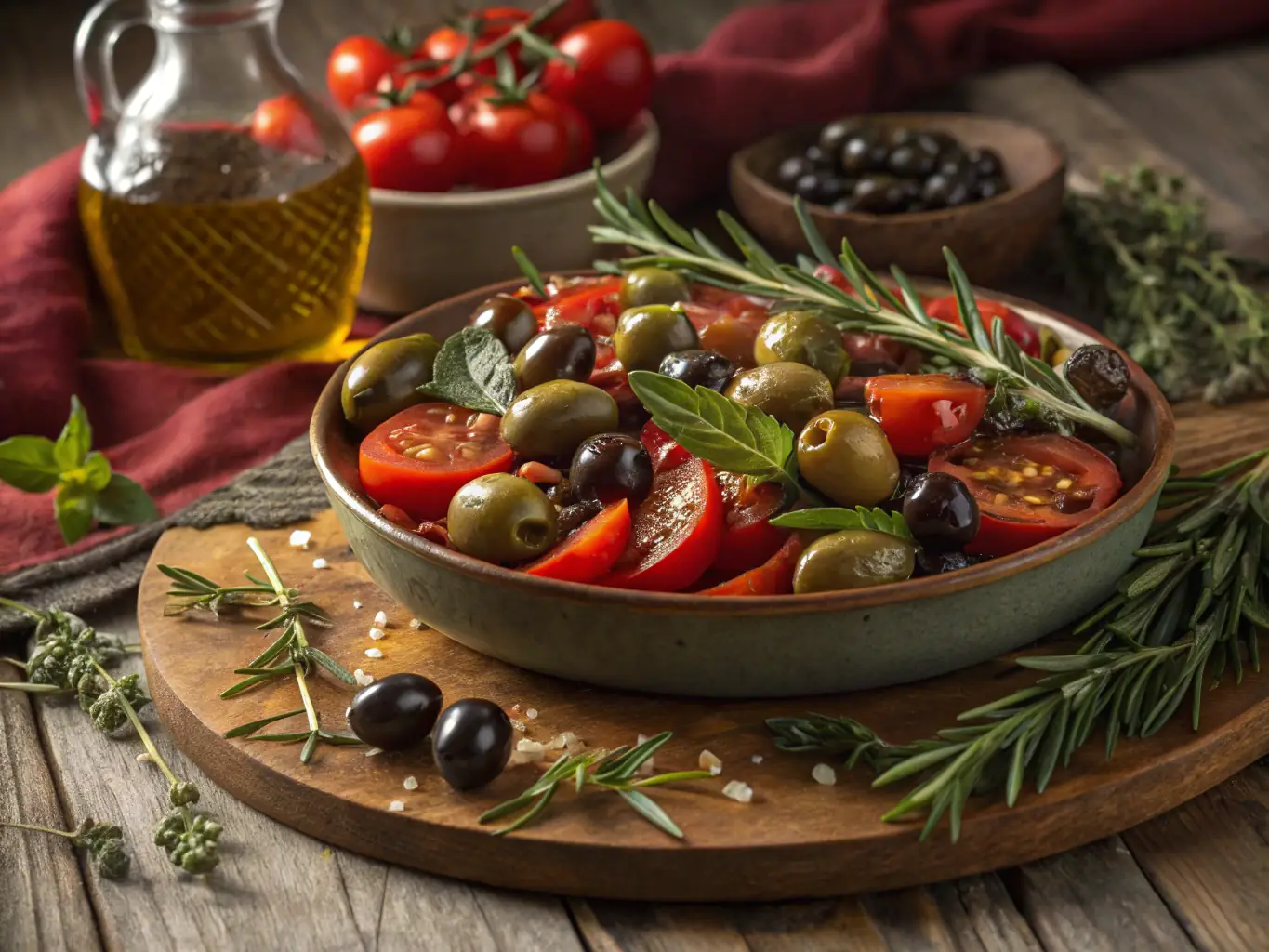 A beautifully set table with authentic Greek dishes, highlighting the culinary experience offered by Hestia Blue's optional catering service. The image should convey freshness, quality, and local flavor.